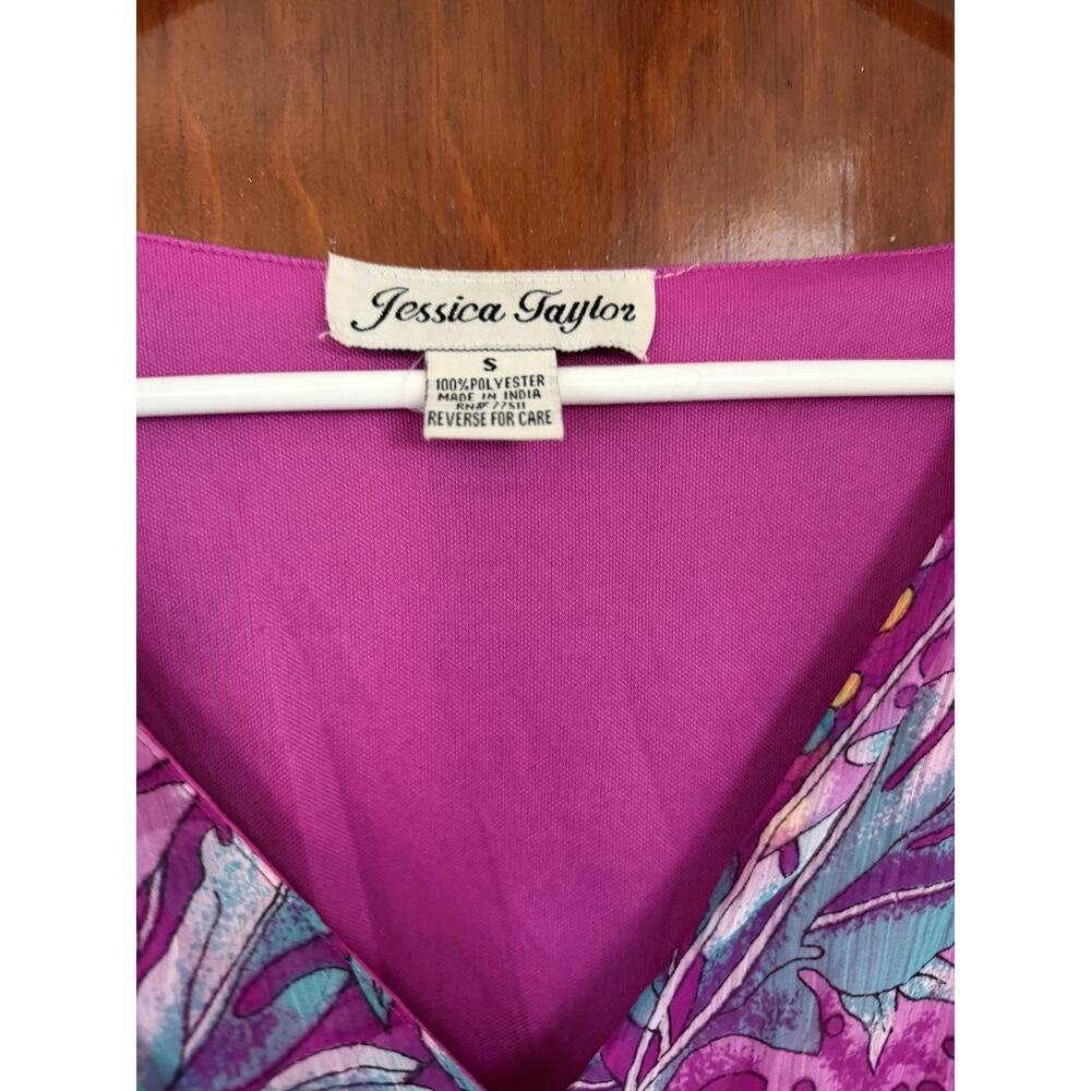 VTG Y2K Jessica Taylor Pink Floral Midi Dress Boho Fairy Cottagecore Size S - Picture 3 of 8
